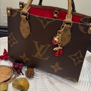 Strawberry & Cherry Tote Bag Charm Duo